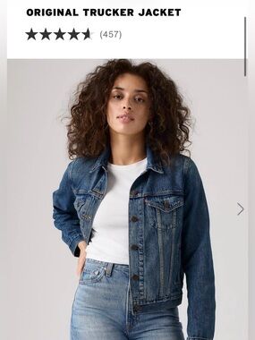 Levi's original Blue Denim Trucker Jacket size Large EUC